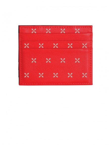 Portafoglio Pattern Edition Cross Grigio Su Rosso