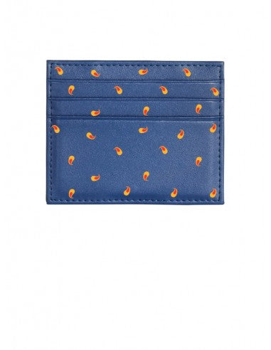 Portafoglio Pattern Edition Paisley Arancio Rosso Su Blu