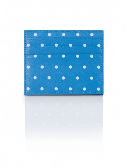 Portafoglio Pattern Edition Pois Bianche Blu Chiaro